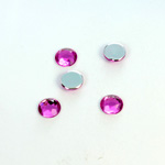 Plastic Flat Back Foiled Rose Cut Rhinestone - Round 07MM FUCHSIA