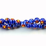 Glass Millefiori Bead - Round 06MM BLUE RED YELLOW (14)