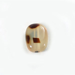 Plastic  Bead - Mixed Color Smooth Flat Keg 19x14MM WHITE TORTOISE