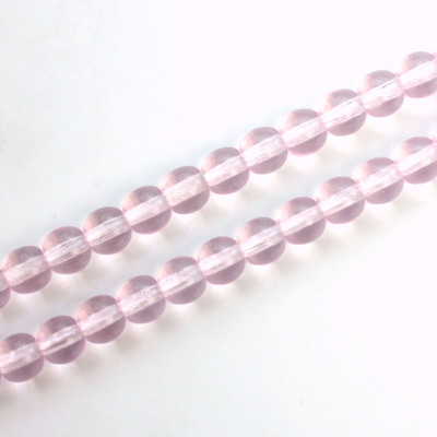 Czech Pressed Glass Bead - Smooth Round 06MM LT PINK