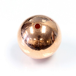 Metalized Plastic Smooth Bead - Round 30MM  COPPER COATED
