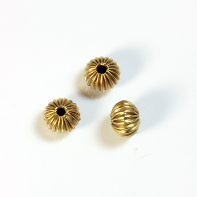 Brass Corrugated Bead - Standard Rondelle 07x5MM RAW