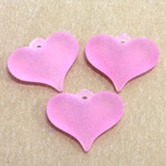 German Plastic Pendant - Heartshape 18x15MM MATTE ROSE