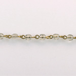Linked Bead Chain Rosary Style with Glass Fire Polish Bead - Round 4MM BLACK DIAMOND-Brass