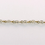 Linked Bead Chain Rosary Style with Glass Fire Polish Bead - Round 4MM BLACK DIAMOND-Brass