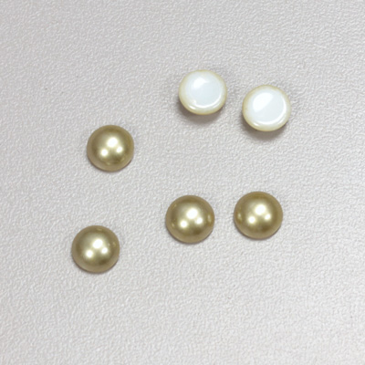 Glass Medium Dome Cabochon Pearl Spray Finish - Round 07MM LT OLIVE