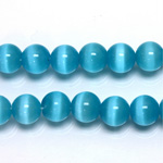 Fiber-Optic Synthetic Bead - Cat's Eye Smooth Round 08MM CAT'S EYE AQUA