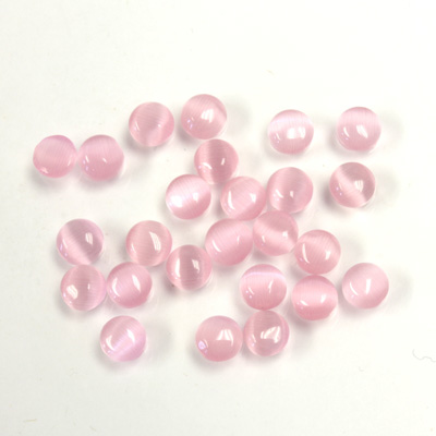 Fiber-Optic Cabochon - Round 04MM CAT'S EYE LT PINK