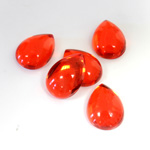 Plastic Flat Back Foiled Cabochon - Pear 14x10MM HYACINTH