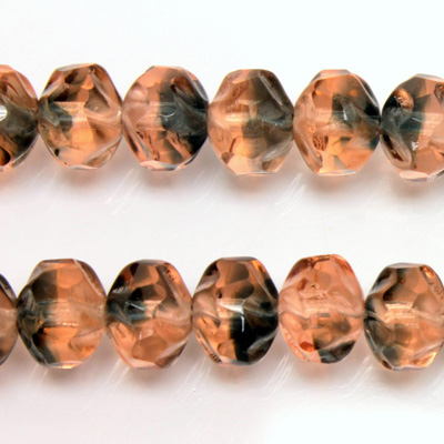 Czech Glass Fire Polished Bead - Rondelle Disc 8x6MM ROSE-AMETHYST