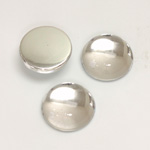 Plastic Flat Back Foiled Cabochon - Round 15MM CRYSTAL