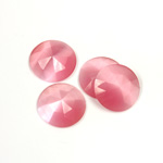 Fiber-Optic Flat Back Cabochon - Rauten Rose Round 13MM CAT'S EYE LT PINK