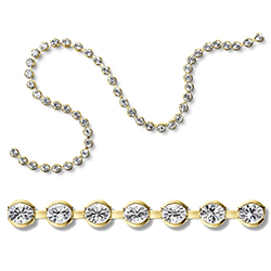 Preciosa MAXIMA Crystal Bezel Chain - PP24 (SS12) CRYSTAL-GOLD