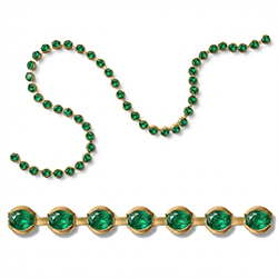 Preciosa MAXIMA Crystal Bezel Chain - PP24 (SS12)  EMERALD-RAW BRASS