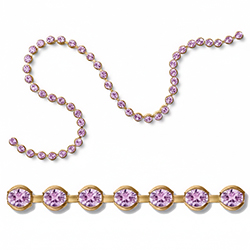 Preciosa MAXIMA Crystal Bezel Chain - PP24 (SS12) LT AMETHYST-RAW BRASS