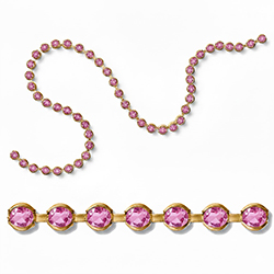 Preciosa MAXIMA Crystal Bezel Chain - PP24 (SS12) ROSE-RAW