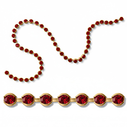 Preciosa MAXIMA Crystal Bezel Chain - PP24 (SS12)  VIVID SIAM SIAM-RAW BRASS