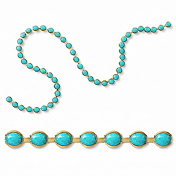 Preciosa MAXIMA Crystal Bezel Chain - PP24 (SS12)  TURQUOISE-RAW BRASS