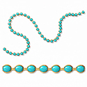 Preciosa MAXIMA Crystal Bezel Chain - PP24 (SS12)  TURQUOISE-RAW BRASS