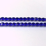 Czech Glass Fire Polish Bead - Round 04MM COBALT
