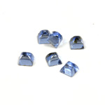 Glass High Dome Foiled Cabochon - Square 04x4MM LIGHT SAPPHIRE