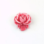 Plastic Carved No-Hole Flower - Rose 18MM MATTE TWO TONE DARK ROSE