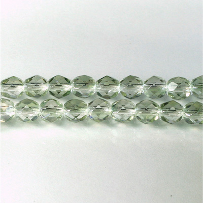 Czech Glass Fire Polish Bead - Round 06MM 1/2 Coated CRYSTAL/MINT