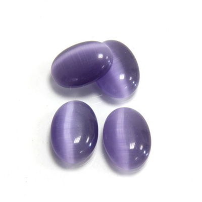 Fiber-Optic Cabochon - Oval 14x10MM CAT'S EYE TANZANITE