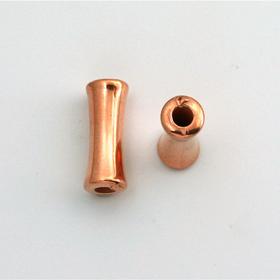 Metalized Plastic Bead - Hourglass Tube 16x7MM COPPER