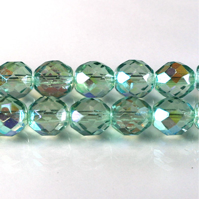 Czech Glass Fire Polish Bead - Round 10MM GREEN AB 45111