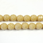 Czech Glass Fire Polish Bead - Round 08MM DK IVORY