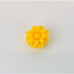 Plastic Carved No-Hole Flower - Dahlia 12MM MATTE YELLOW