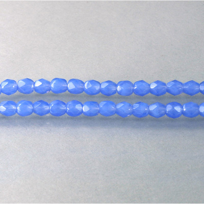 Czech Glass Fire Polish Bead - Round 04MM OPAL BLUE