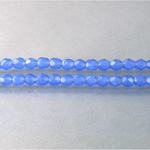Czech Glass Fire Polish Bead - Round 04MM OPAL BLUE