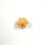 Plastic Carved No-Hole Flower - 11MM MATTE PEACH