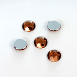 Plastic Flat Back Foiled Rose Cut Rhinestone - Round 09MM SMOKE TOPAZ