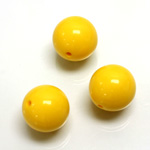 Plastic Bead - Opaque Color Smooth Round 16MM BRIGHT YELLOW