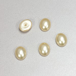 Glass Medium Dome Pearl Dipped Cabochon - Oval 10x8MM CREME