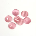Fiber-Optic Flat Back Cabochon - Rauten Rose Round 09MM CAT'S EYE LT PINK
