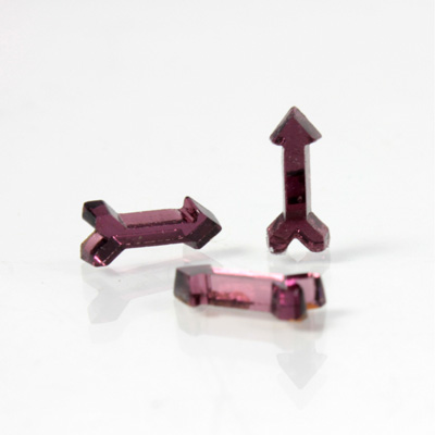 German Glass Flat Back Foiled Mirror - Arrow 10x4 AMETHYST