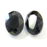 Cut Crystal Point Back Fancy Stone Unfoiled - Oval 25x18MM JET