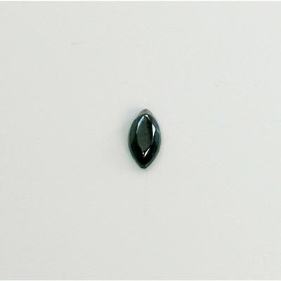 Glass Flat Back Rose Cut Glass Opaque Coated Stone - Navette 08x4MM HEMATITE