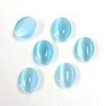 Fiber-Optic Cabochon - Oval 09.5x7.5MM CAT'S EYE AQUA