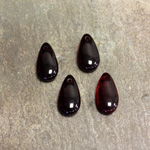 Czech Pressed Glass Pendant - Smooth Pear 14x7MM GARNET