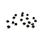 Czech Glass Low Dome Buff Top Cabochon - Square 03x3MM JET