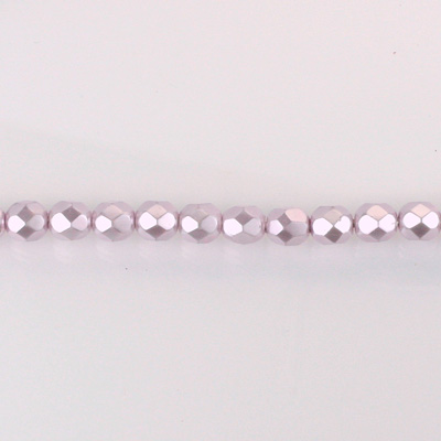 Czech Glass Pearl Faceted Fire Polish Bead - Round 03MM LAVENDER 70427