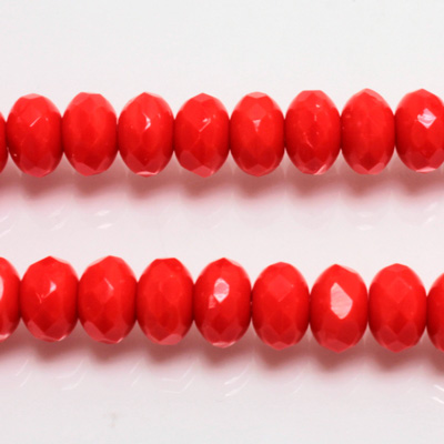 Czech Glass Fire Polish Bead - Rondelle Donut 09x6MM CHERRY RED