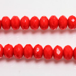 Czech Glass Fire Polish Bead - Rondelle Donut 09x6MM CHERRY RED