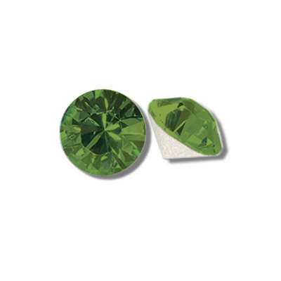 Swarovski Crystal Point Back XILION Foiled Chaton - PP14 OLIVINE