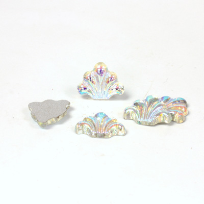 Glass Flat Back Novelty Ornament 11x9 CRYSTAL AB Foiled